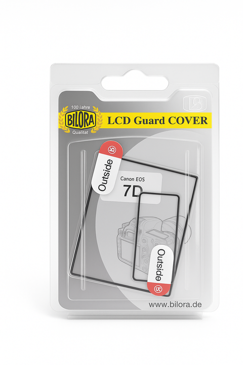 Bilora LCD Guard screenprotector voor Canon EOS 7D, voorkant van de blister, nieuw in verpakking
