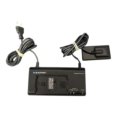 Blaupunkt PC-80 adapter, zwarte power adaptor met netsnoer en DC-koppelstuk, tweedehands
