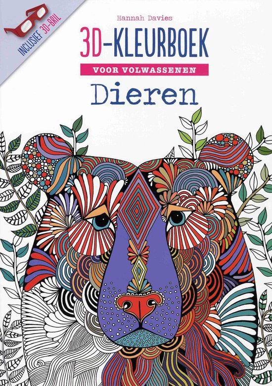Boek-3D kleurboek Dieren-tweedehands