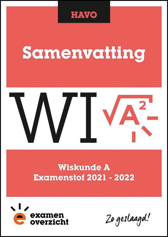 Boek-ExamenOverzicht - Samenvatting Wiskunde A HAVO-tweedehands