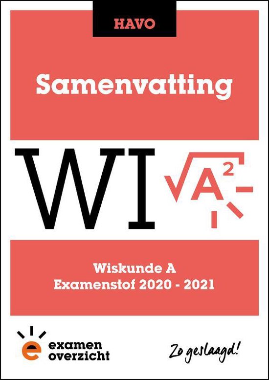 Boek-ExamenOverzicht - Samenvatting Wiskunde A HAVO-tweedehands