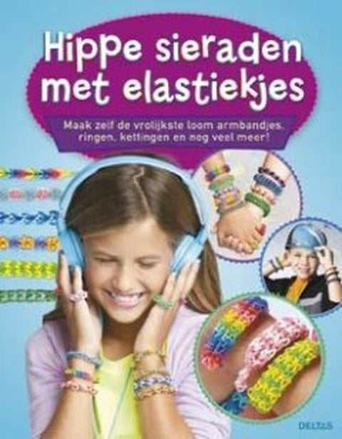 Boek-Hippe sieraden met elastiekjes-tweedehands