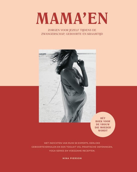 Mama'en, Hét boek voor de vrouw die moeder wordt, boekomslag voorkant met zwangere vrouw in zwart-wit, tweedehands