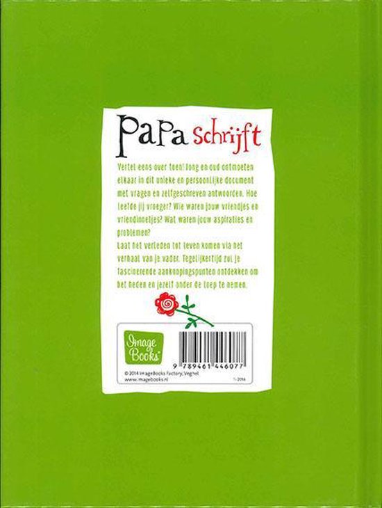 Boek-Papa schrijft - Invulboek met vragen en zelfgeschreven antwoorden - Groen - 15,5 x 20,5 x 1,5 cm-tweedehands