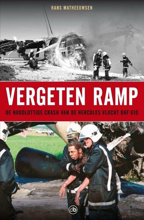 Vergeten Ramp, Hans Matheeuwsen, boekomslag voorkant met foto s van de Herculesramp, tweedehands
