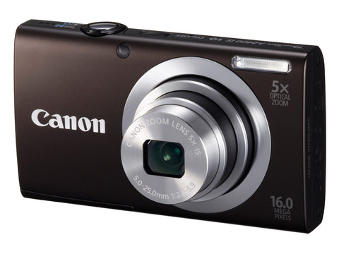 Canon-PowerShot A2400 IS Digitale Compact Camera - Zwart/Bruin Tweedehands