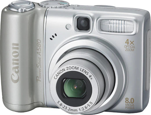 Canon-PowerShot A580 Digitale Compact Camera - Zilver Tweedehands