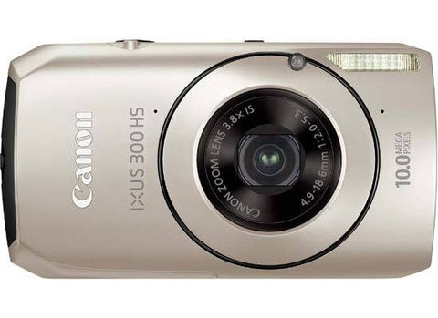 Canon IXUS 300 HS digitale compactcamera, zilver, champagnekleurig, voorkant, tweedehands