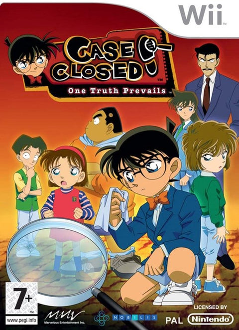 Nintendo Wii Case Closed One Truth Prevails van Nobilis, detectivegame, doos voorkant met Conan, tweedehands