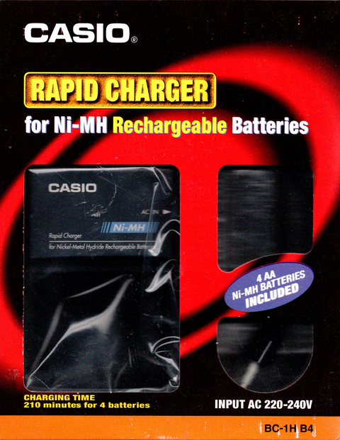Casio BC-1H Rapid Charger acculader voor Ni-MH batterijen, verpakking voorkant