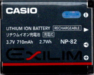 Casio NP-82 accu, oplaadbare lithium-ionbatterij voor Exilim, tweedehands