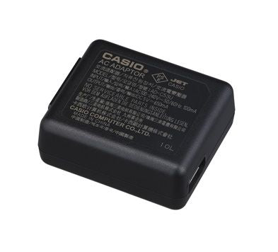 Casio USB-AC-adapter AD-C53U, zwarte adapter met Casio AC Adaptor-opdruk en USB-poort, tweedehands