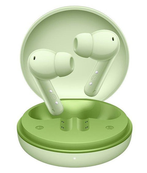Honor Earbuds A Pro groen, oordopjes in het open oplaadetui, voorkant