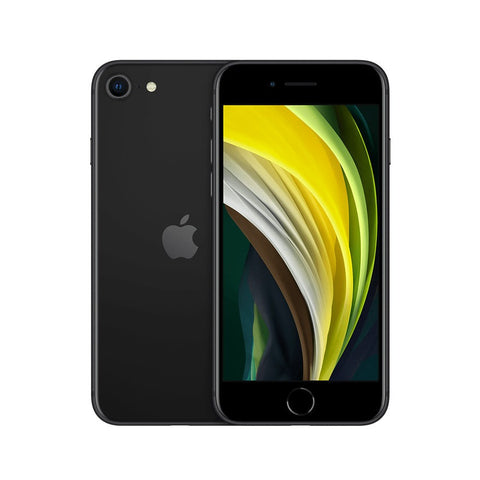 Apple iPhone SE 2020 2e generatie A2296 zwart, achterkant en voorkant met scherm