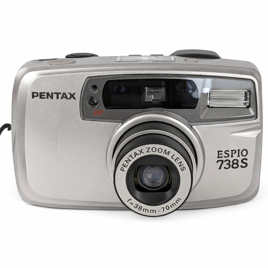 Pentax-Espio 738S 35mm Zoom Point and Shoot Film Camera - Zilver-tweedehands