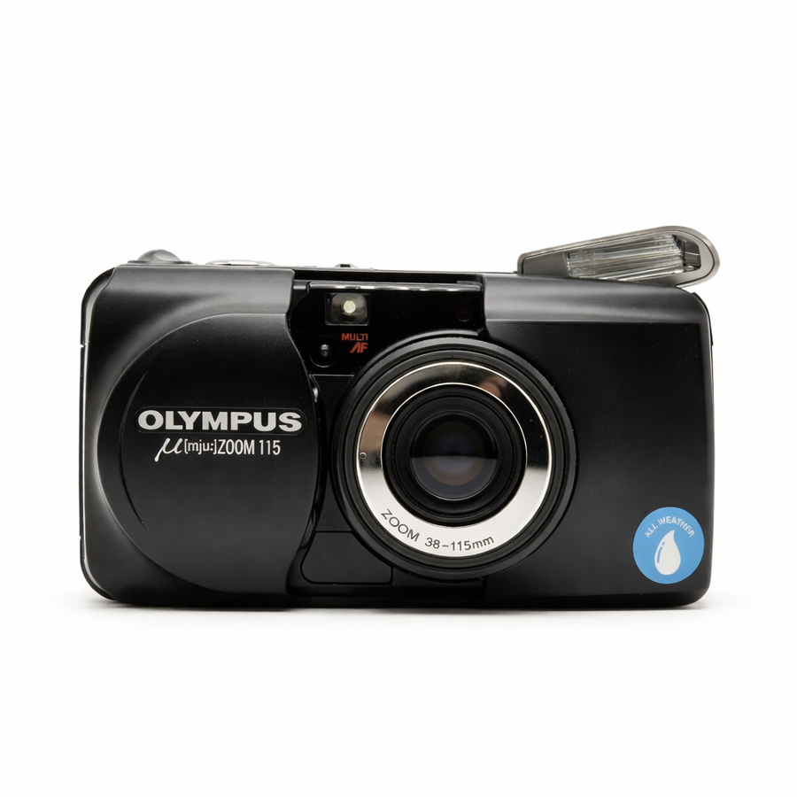Olympus-Mju Zoom 115 35mm Zoom Point and Shoot Film Camera - Zwart-tweedehands