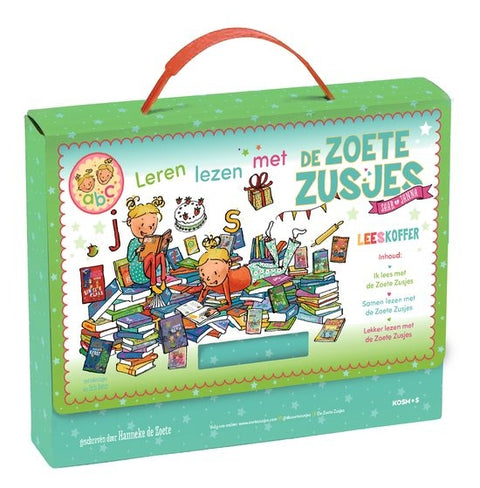 De Zoete Zusjes, Leren lezen met de Zoete Zusjes leeskoffer, koffer voorkant, tweedehands