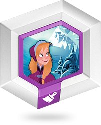 Disney Infinity Power Disc Chill in the Air, zeshoekige schijf met paarse rand en Anna voor besneeuwde bergen