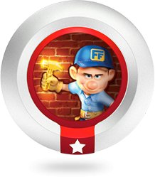 Disney Infinity power disc Fix-it Felix's Repair Power, ronde disc met Felix en gouden hamer