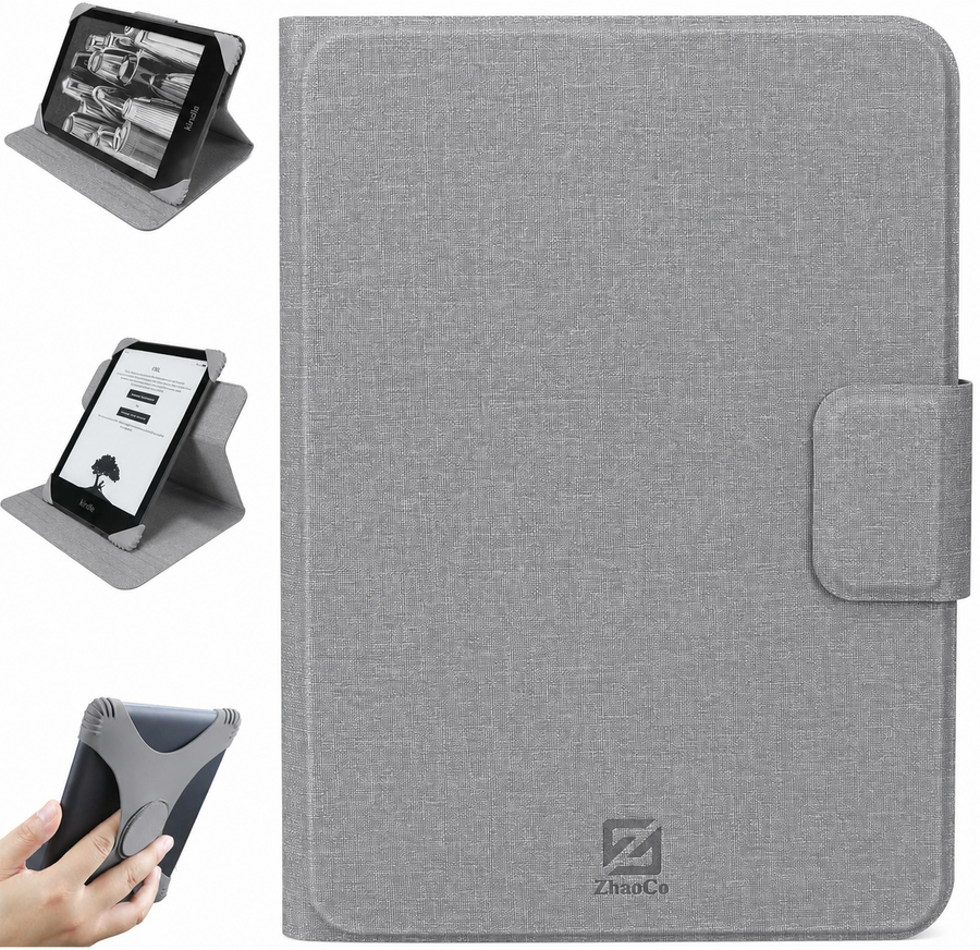 Universele Case voor 7 Inch eReader - Magnetisch - Grijs (Nieuw)