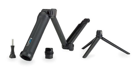 GoPro 3-Way grip, arm en statief, zwart, ingeklapt met onderdelen