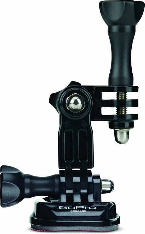 GoPro Side Mount AHEDM-001, zwart, gemonteerd op een plakvoet met draaiarm en duimschroeven
