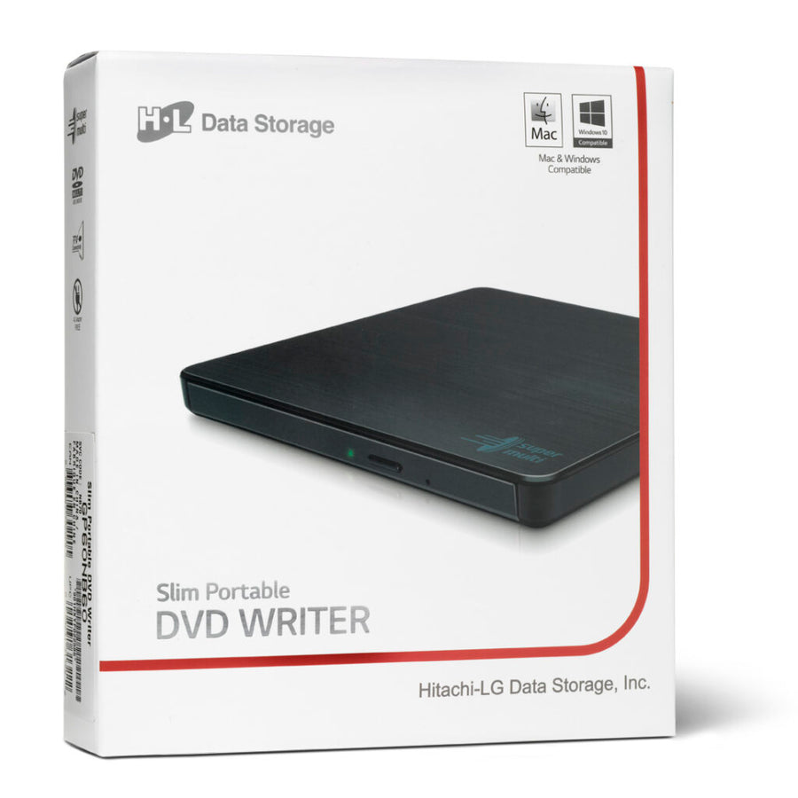 HL Data Storage-Slim Portable DVD Writer – Zwart (Nieuw)