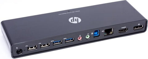 HP-H1L08ET USB 3.0-Poortreplicator - Zwart (Nieuw)