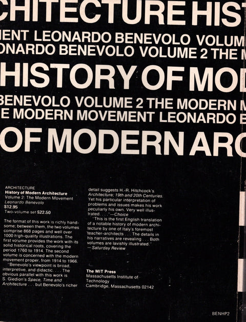 History of Modern Architecture Volume 2 - Leonardo Benevolo (MIT Press)