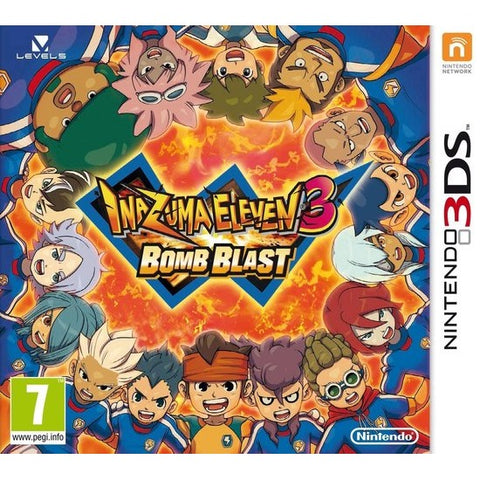 Nintendo 3DS Inazuma Eleven 3 Bomb Blast, doos voorkant, tweedehands