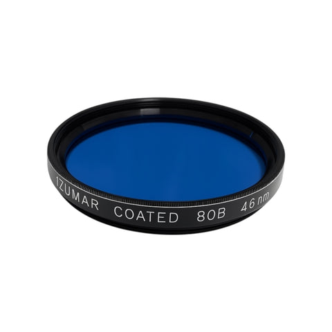 Izumar 46 mm 80B kleurconversiefilter van kunstlicht naar daglicht, blauw filterglas met opdruk Coated 80B 46mm