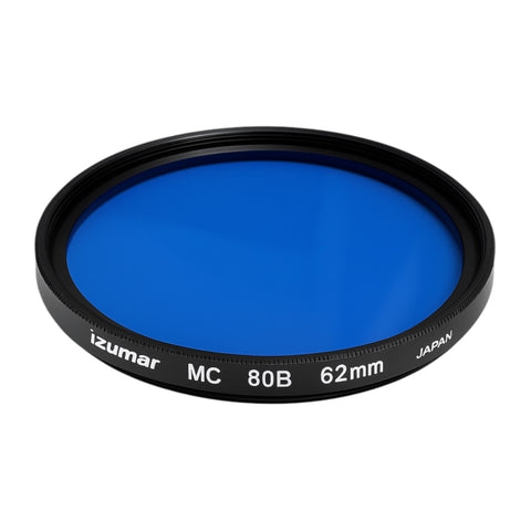 Izumar 62 mm 80B kleurconversiefilter van kunstlicht naar daglicht, blauw filterglas met opdruk MC 80B 62mm