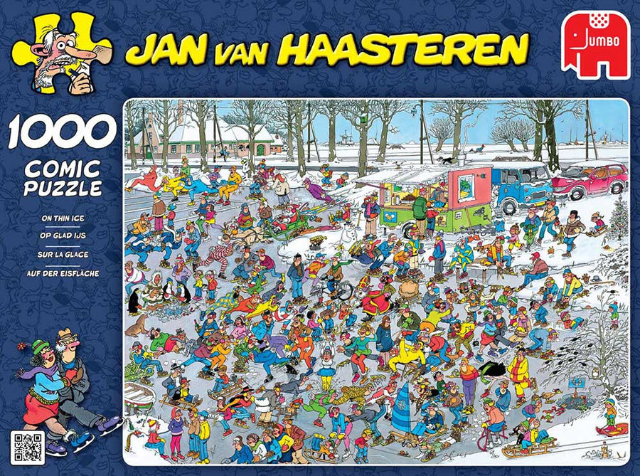 Jan van Haasteren-Op Glad Ijs - 1000 Stukjes - Puzzel (Compleet) Tweedehands