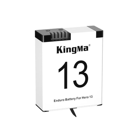 KingMa Enduro accu voor GoPro HERO13 2000mAh, wit, voorkant met opdruk 13