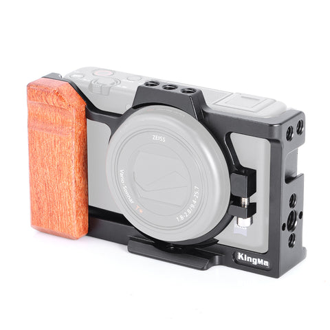 KingMa-Camera Cage voor Sony ZV-1/ZV-1F (met houten handgreep) (Nieuw)