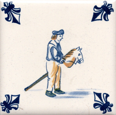 KLM-Airline Business Class Delft Blue Tile Coaster - 75 × 75 mm Tweedehands