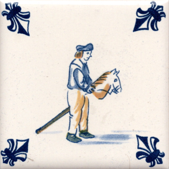 KLM-Airline Business Class Delft Blue Tile Coaster - 75 × 75 mm Tweedehands