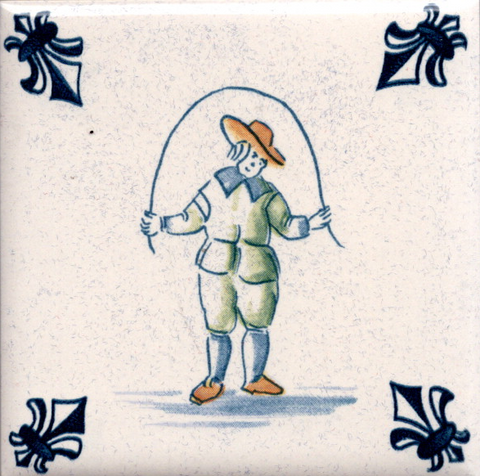 KLM-Airline Business Class Delft Blue Tile Coaster - 75 × 75 mm Tweedehands