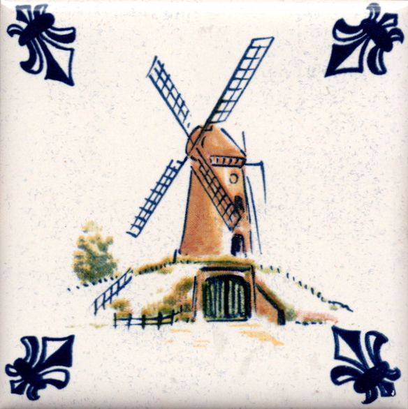 KLM-Airline Business Class Delft Blue Tile Coaster - 75 × 75 mm Tweedehands
