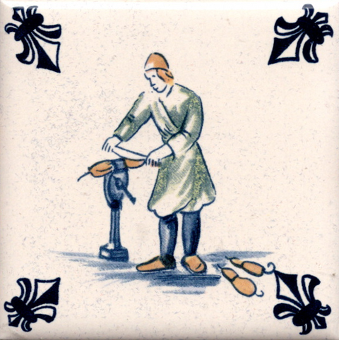 KLM-Airline Business Class Delft Blue Tile Coaster - 75 × 75 mm Tweedehands