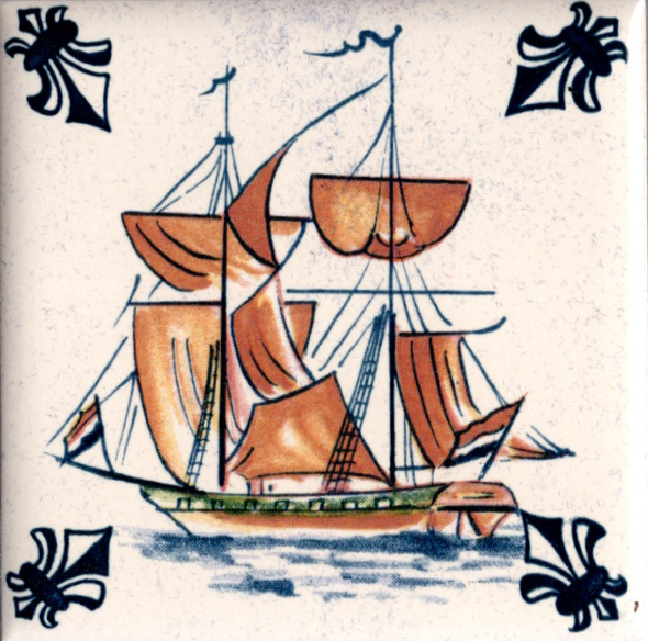 KLM-Airline Business Class Delft Blue Tile Coaster - 75 × 75 mm Tweedehands