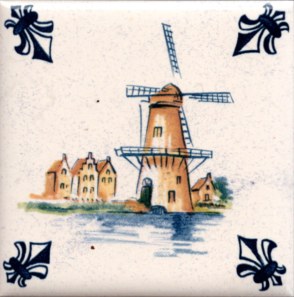 KLM-Airline Business Class Delft Blue Tile Coaster - 75 × 75 mm Tweedehands