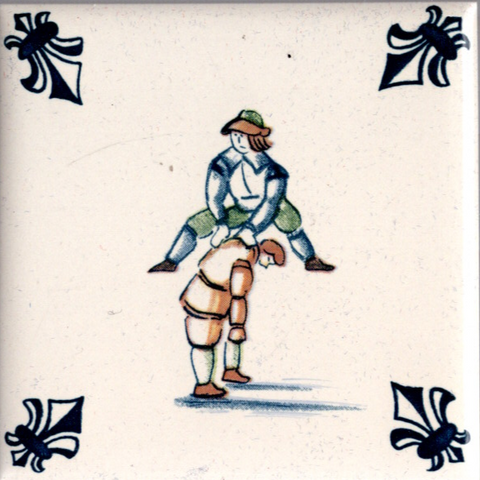 KLM-Airline Business Class Delft Blue Tile Coaster - 75 × 75 mm Tweedehands
