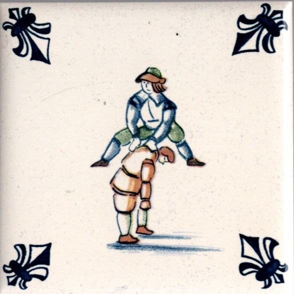 KLM-Airline Business Class Delft Blue Tile Coaster - 75 × 75 mm Tweedehands