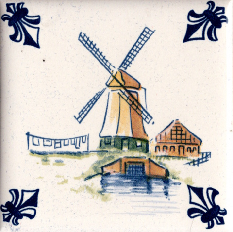 KLM-Airline Business Class Delft Blue Tile Coaster - 75 × 75 mm Tweedehands