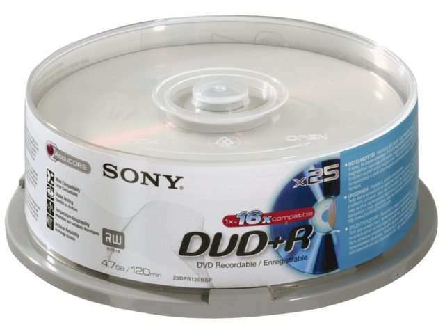 Knopex-Recordable DVD+R 4.7GB/120min 1x-16x (25 stuks) (Nieuw)
