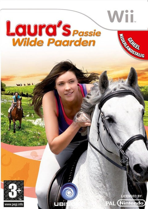 Nintendo Wii Laura's Passie Wilde Paarden, doos voorkant met label Nederlandstalig, tweedehands