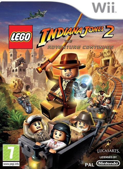 Nintendo Wii LEGO Indiana Jones 2 The Adventure Continues, doos voorkant, tweedehands