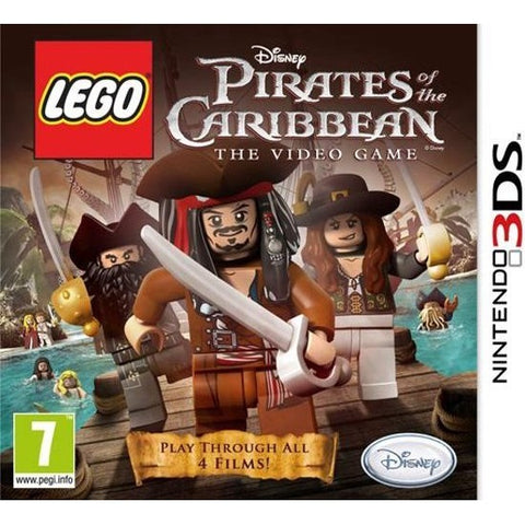 Nintendo 3DS LEGO Pirates of the Caribbean The Video Game van Disney, doos voorkant met Jack Sparrow, tweedehands