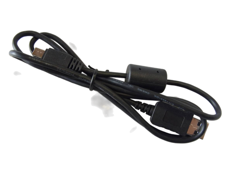 Casio USB-datakabel K1100E011 EMC-6U voor Casio Exilim camera's, zwart, kabel met ferrietkern